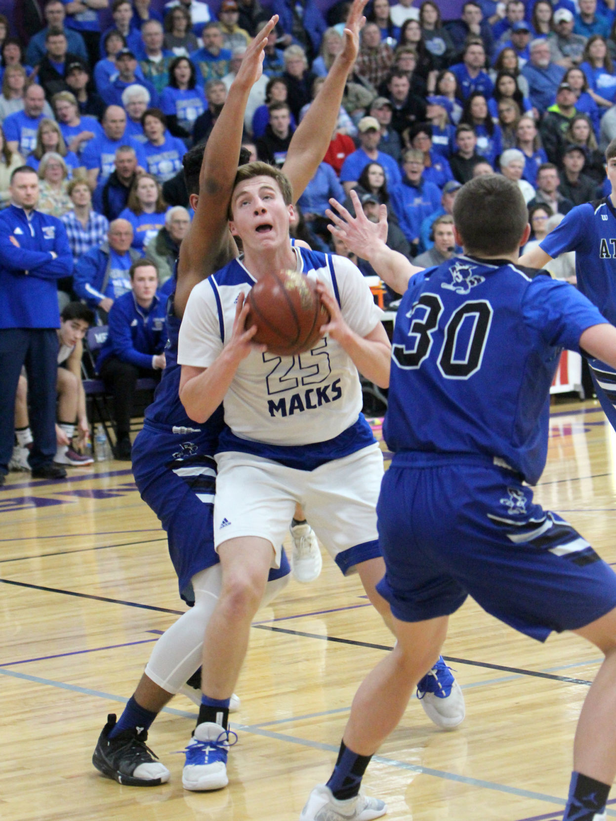 Athens vs McDonell boys basketball at Eau Claire Memorial 3-7-19